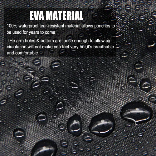 Miniatura 31 de Abrigos de lluvia (paquete de 2) – Ponchos de lluvia reutilizables de EVA para adultos, chaquetas impermeables para hombres y mujeres