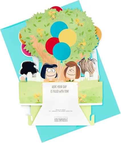 Miniatura 7 de Hallmark Paper Wonder Peanuts - Tarjeta de cumpleaños desplegable (Snoopy, Charlie Brown, Día lleno de diversión)