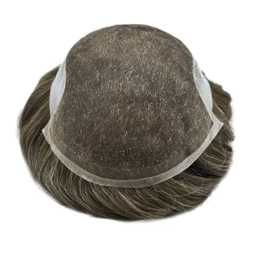Miniatura 4 de Pieza de pelo para hombres Toupee sistema de cabello humano para hombres postizos suizo encaje tupé para hombres Sistema de reemplazo de cabello