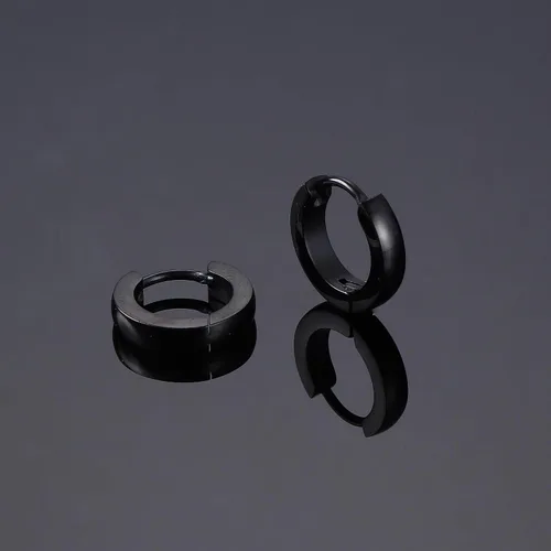 Miniatura 8 de Jstyle Aretes de aro de acero inoxidable para hombre y mujer