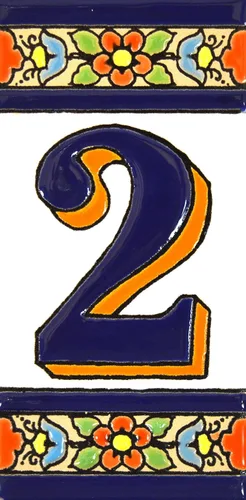 Miniatura 24 de FLORES MEDIANO - Azulejos de letras de casa pintados a mano de 4,29" x 2,13" para letreros, direcciones y nombres Letra "V