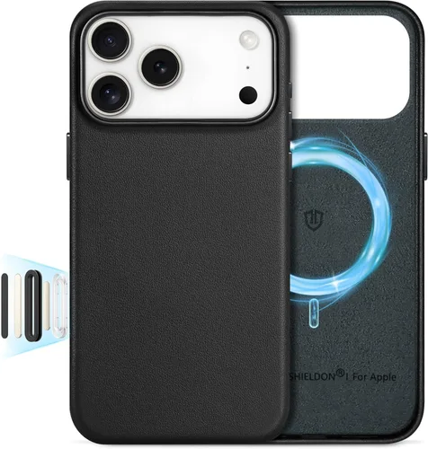 Miniatura 30 de SHIELDON Funda de cuero genuino para iPhone 17 Pro Max de 6.9 pulgadas 2025, [botón de la cámara actualizado], compatible con Magsafe, carga Azul