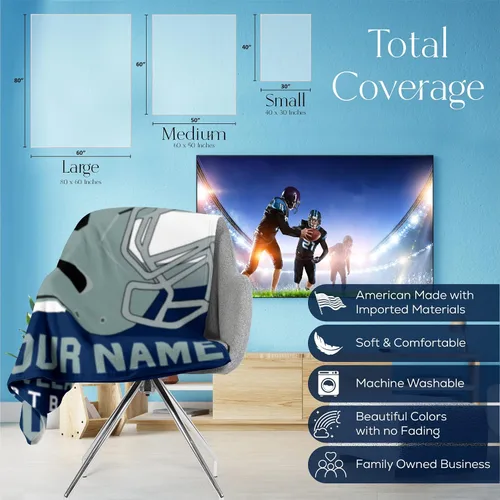 Miniatura 172 de Manta personalizada para fanáticos del fútbol americano – Se envía al día siguiente – Hecha en Estados Unidos – Manta de vellón personalizada
