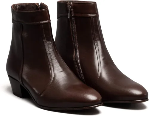 Miniatura 4 de Club Cubano EMMANUEL Botas de tacón cubano de cuero liso para hombre, color marrón