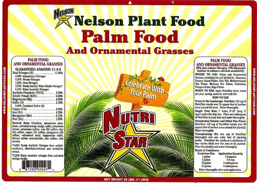 Nelson Plant Food - Alimento de palma NutriStar - 15 lb.