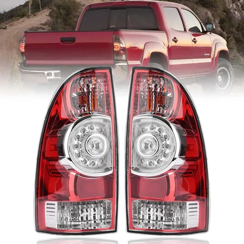 Lámpara de luz trasera compatible con Toyota Tacoma Pickup 2005-2015, lado del conductor y del pasajero, óptica LED, luz de freno, señal de giro con