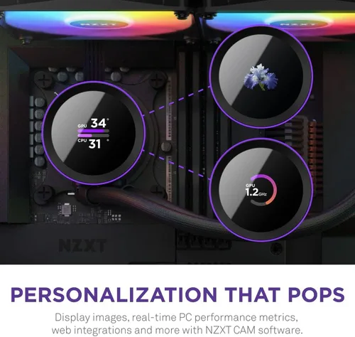 Miniatura 2 de NZXT Kraken 120 - Enfriador líquido de CPU RGB todo en uno - Diseño de espejo infinito - Impulsado por CAM