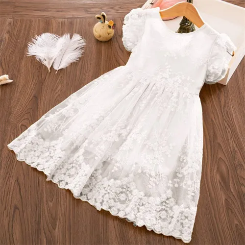 Miniatura 3 de Vestido de flores para niñas, vestido de princesa de encaje para fiestas, desfiles, vestido de verano vintage, vestido de bautizo, bautizo, vestidos