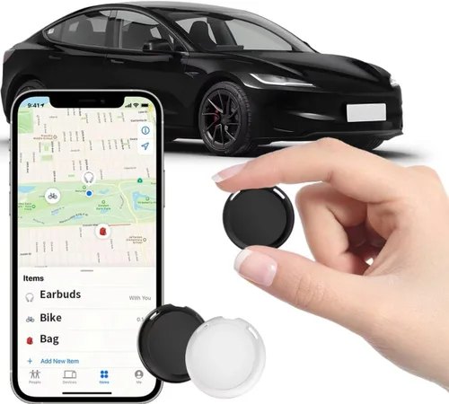 Paquete de 2 rastreadores GPS para vehículos que funcionan con Find My (solo iOS) Buscador de artículos de automóvil en tiempo real, cobertura