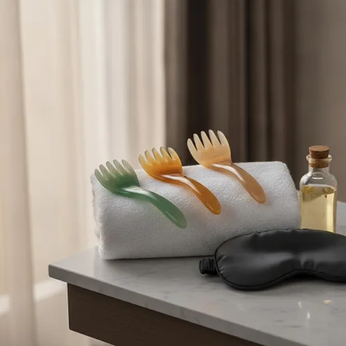 Miniatura 6 de Peine masajeador de cabeza de 3 piezas, herramienta de masaje Gua Sha para la relajación muscular del cuero cabelludo, masajeador manual del cuero