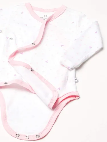 Miniatura 3 de HonestBaby Paquete de 3 mamelucos tipo kimono de algodón orgánico de manga larga con cierre lateral para bebé