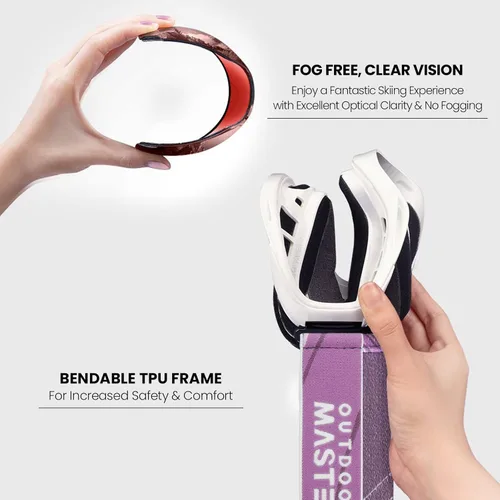 Miniatura 73 de OutdoorMaster OTG Gafas de esquí – Gafas sobre lentes para esquí y snowboard para hombres, mujeres y jóvenes – 100% de protección UV A1-vlt 46%