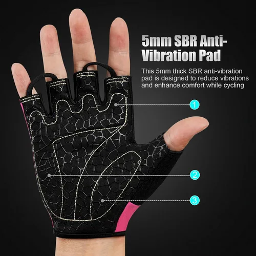 Miniatura 3 de Guantes de ciclismo para hombres y mujeres, guantes de ciclismo de medio dedo, guantes de entrenamiento adecuados para deportes al aire libre