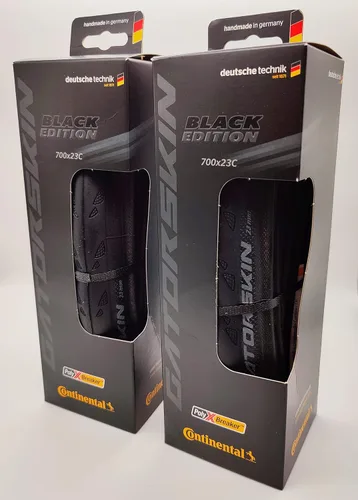 Continental Gatorskin Black Edition - Road Bike Tire | Tough Tire for Daily Riding - PolyX Breaker, Duraskin, 2 Pack