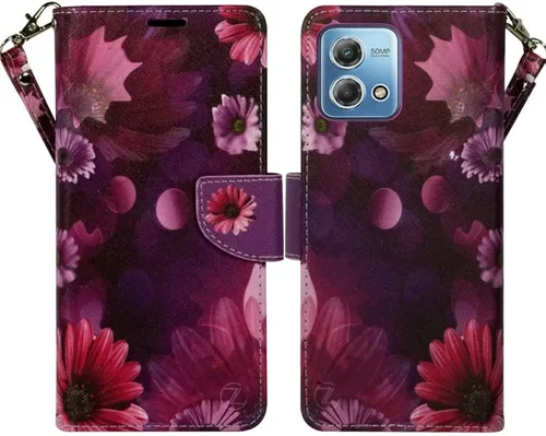 Miniatura 9 de Zase Funda para teléfono Moto G Stylus 5G (2023) para mujer, de piel sintética, diseño bonito con correa para la muñeca, ranura para tarjeta