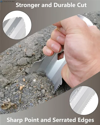 Miniatura 5 de NACETURE Paleta ultraligera de aluminio para mochileros, multiherramienta pequeña con mango más largo, esencial para senderismo, camping y bolsas