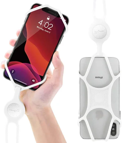 Miniatura 9 de Cordón para llevar teléfono celular + soporte de cuello 2 y protector de teléfono 2 Negro