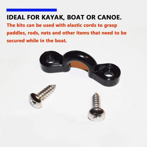 Miniatura 3 de Kit de 10 trabillas para kayak, kit de aparejo de cubierta de bucles de amarre para kayak, ojo de nailon y tornillos de acero inoxidable para canoa