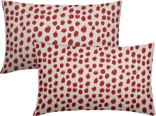 Miniatura 117 de Fundas de almohada marrón y blancas de 18 x 18 pulgadas, juego de 2 almohadas boho grises con lunares, fundas de almohada modernas estampadas