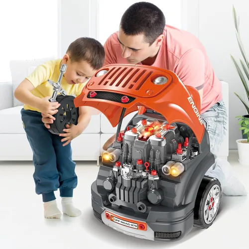 Miniatura 8 de SpringFlower - Juguetes y regalos para niños de 3 a 8 años, camiones grandes con motor para niños de 3 a 8 años, kit de construcción de camiones