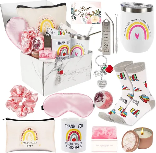 Kolewo4ever Set de regalo de agradecimiento para profesores, caja de regalo para mujeres, los mejores regalos para profesores para mujeres, gracias,