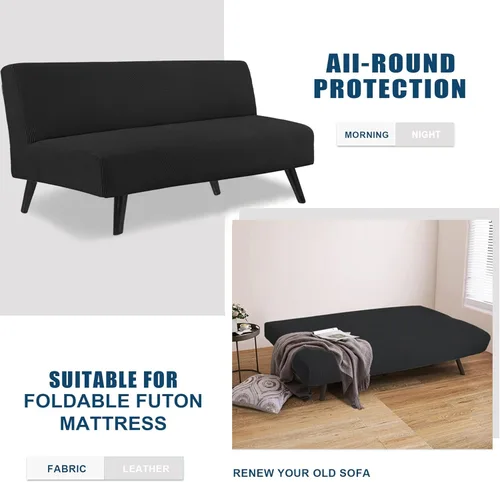 Miniatura 7 de Funda impermeable para futón sin brazos, funda de colchón para sofá cama, tamaño matrimonial, protector de muebles suave y elástico para mascotas