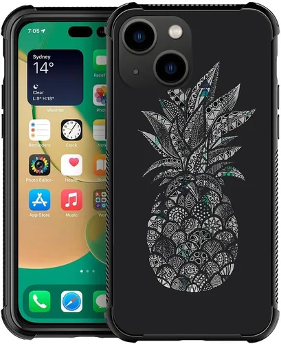 Miniatura 20 de ZHEGAILIAN Funda compatible con iPhone 14, funda de munición AK 47, parte trasera de vidrio templado+funda protectora de TPU de silicona suave
