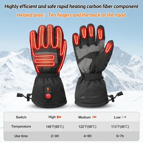 Miniatura 4 de Guantes de trabajo de invierno con calefacción de WINGLEOV - Guantes duraderos con agarre, guantes de trabajo aislados con respaldo de goma