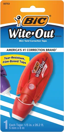BIC Wite-Out Brand Mini cinta correctora de torsión color blanco 1 unidad