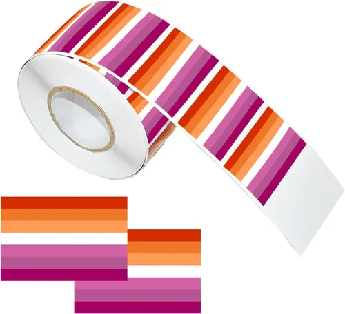 Miniatura 9 de LGBTQ - Calcomanías de orgullo, rectangulares de seis colores, arco iris, calcomanías autoadhesivas impermeables para desfiles y eventos