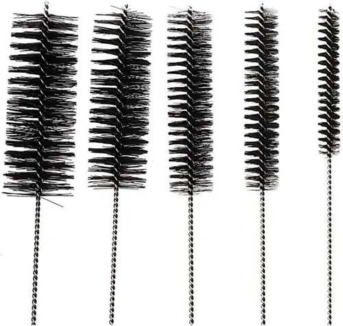 Miniatura 12 de Juego de cepillos de limpieza de tubos de 10 pulgadas, paquete de 10 cepillos de paja de nailon extralargos con asas flexibles para botellas, Negro