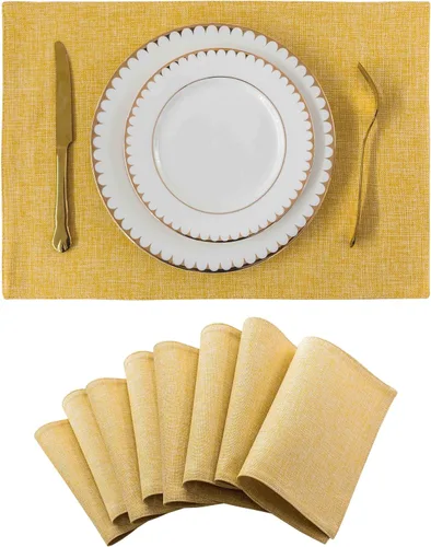 Miniatura 23 de Juego de 6 manteles individuales resistentes al calor para mesa de comedor y cocina de Home Brilliant, manteles individuales para mesa de comedor