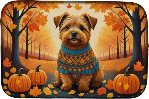 Miniatura 58 de Caroline's Treasures DAC1042DDM Tapete de secado de platos de otoño con perro salchicha absorbente para secar platos para encimera de cocina, tapete