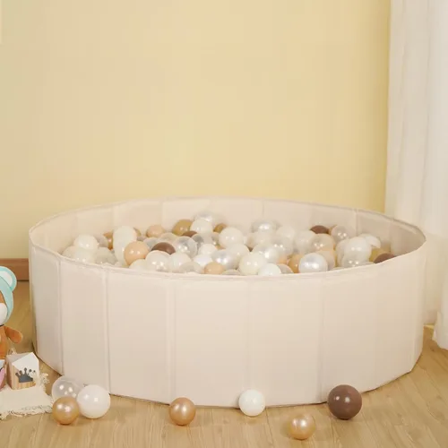 Miniatura 8 de Pozo de pelotas para bebés, bebés, perros, gatos, niños pequeños, tienda de campaña plegable, corralito de juegos con bolsa de almacenamiento, Beige