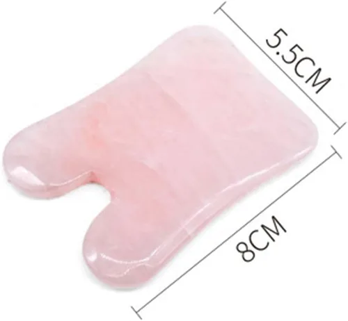 Miniatura 2 de Gua Sha Herramienta facial - Herramientas de masaje de spa para hinchazón ocular, círculo oscuro y drenaje linfático - Tabla de cuarzo rosa