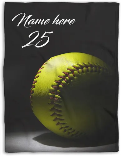 Miniatura 24 de Manta de sóftbol personalizada, manta de bandera de EE. UU., manta de forro polar Sherpa suave y acogedora, manta de sóftbol para mamá, hija, niño