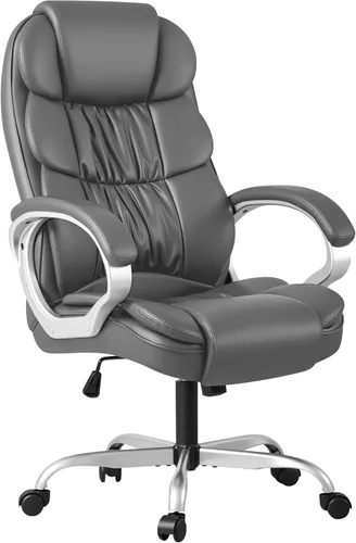 Miniatura 8 de Homall Silla de oficina con respaldo alto, silla de escritorio para computadora de tarea, de cuero PU, altura ajustable, moderna silla giratoria
