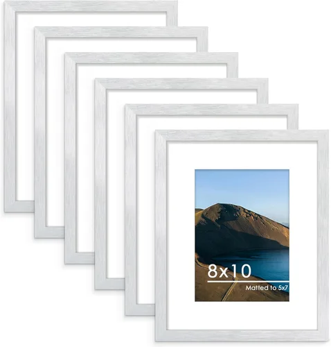 Miniatura 20 de PEALSN - Juego de 6 portarretratos de 5 x 7 pulgadas para fotos de 4 x 6 pulgadas con paspartú/5 x 7 pulgadas sin paspartú, para montaje en Negro