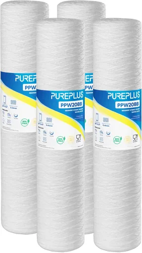 Miniatura 12 de PUREPLUS Filtro de sedimentos para heridas de cuerda para toda la casa de 5 micrones de 10 x 2.5 pulgadas para agua de pozo, cartucho de repuesto