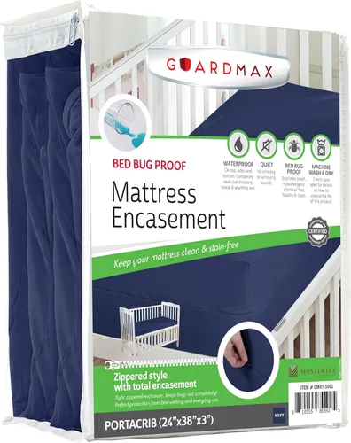 Miniatura 83 de Guardmax Funda de colchón de punto con cremallera, tamaño Queen, impermeable y a prueba de chinches, ropa de cama cómoda, suave y silenciosa con 2