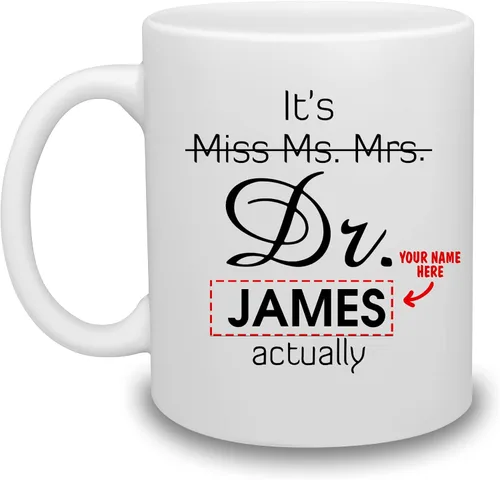 Miniatura 12 de Taza personalizada de realidad – Taza personalizada con nombre para graduación de doctorado, regalo de médico, divertida y perfecta para cumpleaños