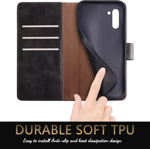 Miniatura 5 de SUANPOT Funda de piel tipo cartera para Samsung Galaxy Note 10 de 6.3 pulgadas con bloqueo RFID, soporte para tarjetas de crédito, libro de folio