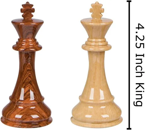 Miniatura 3 de Nero Piezas de ajedrez de alto polímero extra pesadas con reinas adicionales- Piezas solamente - Sin tablero - Rey de 4.25 in