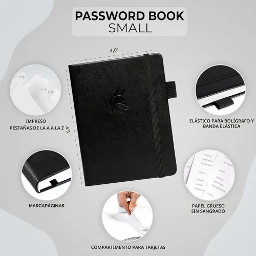 Miniatura 2 de Clever Fox - Libreta de contraseñas con pestañas alfabéticas, organizador de direcciones de Internet, tamaño pequeño de bolsillo, para inicios