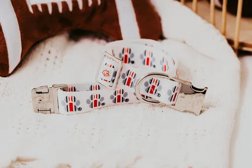Miniatura 6 de Ohio State Buckeye - Collar para perro con estampado de patas (pequeño)