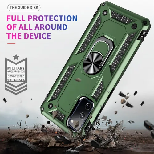 Miniatura 2 de Yiakeng Funda para Samsung Galaxy S20 FE, funda Galaxy S20 FE 5G con protector de pantalla HD, fundas protectoras de grado militar con anillo