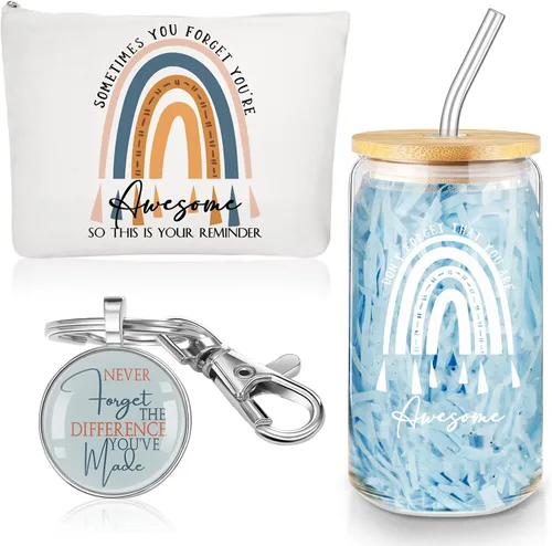 Miniatura 12 de Yaomiao 3 piezas de regalo de agradecimiento Cna para mujeres, graduación, agradecimiento, bolsa de cristal de 16 onzas, llavero para profesora