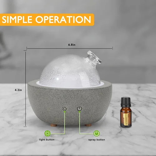 Miniatura 7 de Difusor de aromaterapia de aceite esencial para el hogar dormitorio habitación grande piedra de vidrio ultrasónico aroma aroma niebla difusor