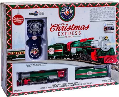 Miniatura 11 de Juego de tren Lionel Christmas Express LionChief Bluetooth eléctrico de calibre HO con control remoto, multicolor
