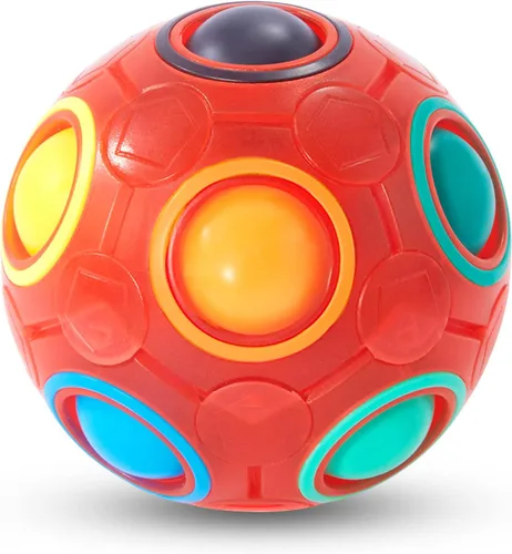 Miniatura 9 de Vdealen Bola Mágica de Rompecabezas del Arco Iris, Rompecabezas de Bola Antiestrés Estimulante Mental, Juguete Antiestrés para Niños y Niñas
